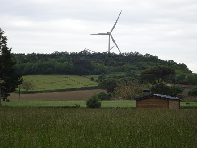 Some wind turbines.