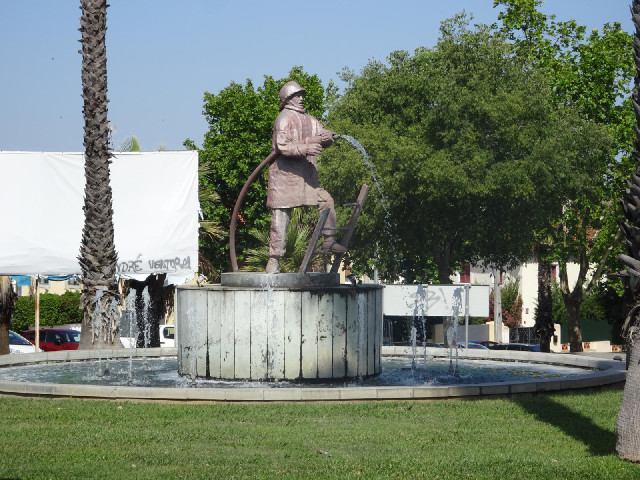 I'm now in Portugal. This is the first of several statues of firefighters that I would see today. Mo...