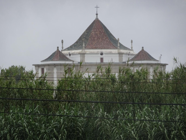 A glimpse of a nearby church.