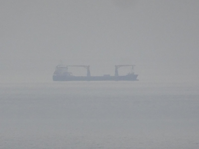 Since I arrived, the visibility has been improving. Ships at sea are quite clearly visible now.