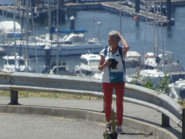 It's quite hot and sunny now. Here is one of the hotel's guests who has just been taking pictures of...