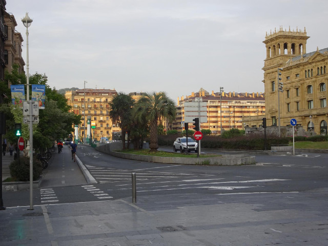 San Sebastián in warm evening sunlight.