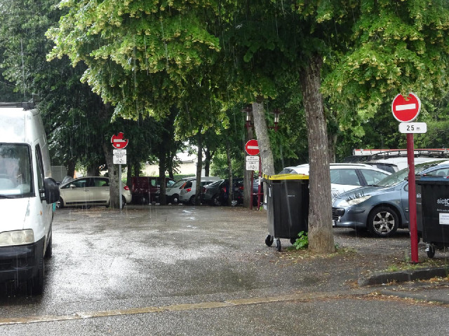 I've arrived at the end of the road which leads to my hotel but I'm confused. It's a dead-end but th...