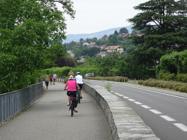 The road along the lake is popular with cyclists. There is a cycle lane each way on the road plus th...