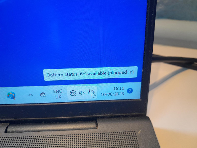 It seems that the laptop didn't charge at all in the car. That's okay though. I'll leave it charging...