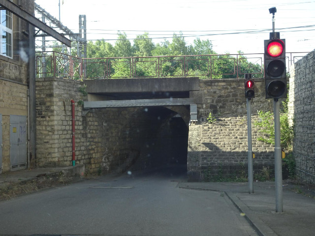 I get to go through this creepy tunnel though. It's actually quite interesting. Look, those pedestri...