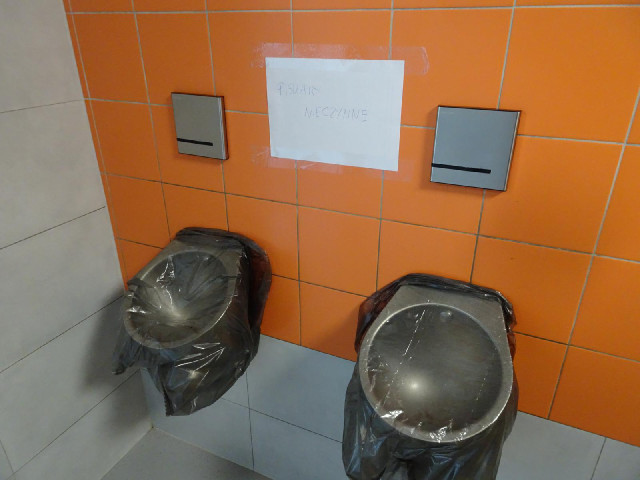 Well, now I've learned that the Polish word for a urinal is a pisuar.