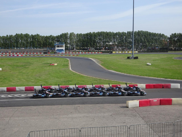 Go-karts ready for the day's racing.