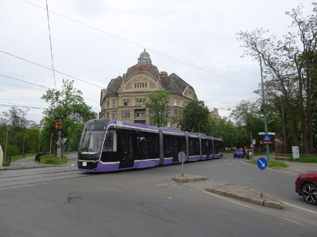 One of the city's more modern trams.