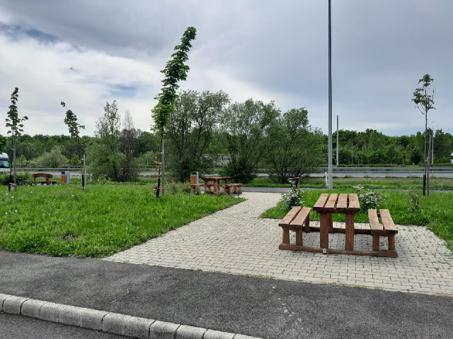 A rest area on the motorway just before the Hungary / Slovenia border.