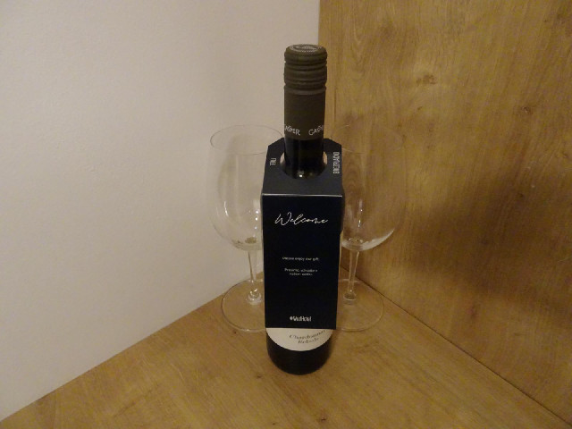 This room comes with a free bottle of wine. I don't expect to drink it though.