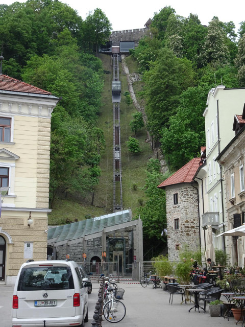 The funicular up to the castle, passing through the woodland which I was talking about a few picture...