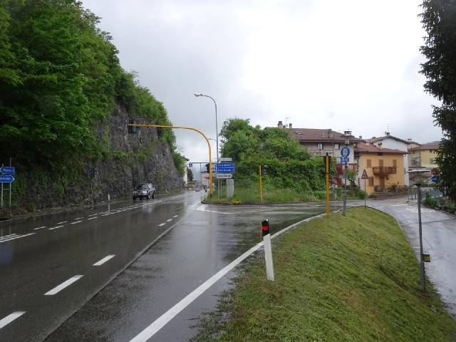 The modern road on the left bypasses the centre of the village.