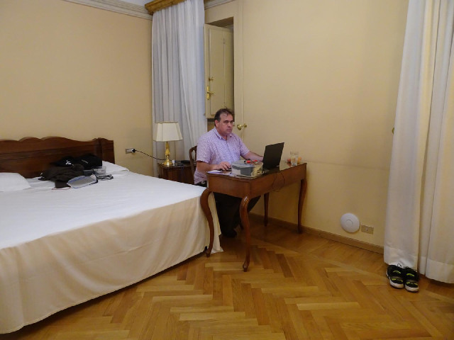 I've had to rearrange the furniture so that I can plug my laptop into the socket on the wall behind ...