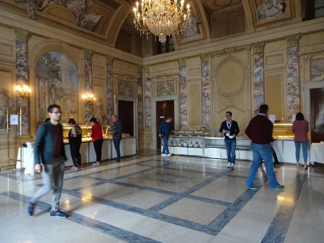 The breakfast buffet.