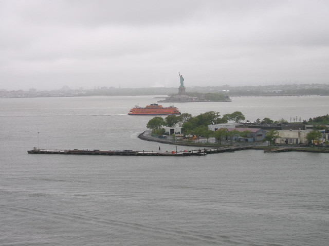 There's a Staten Island Ferry, probably full of bikes.