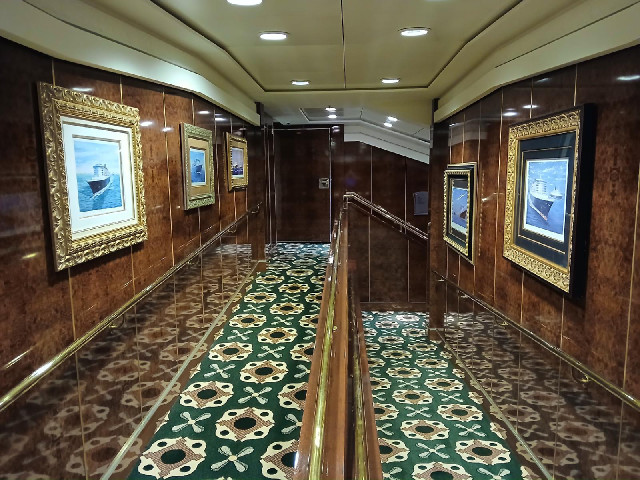 This corner of the ship has a wood-panelled appearance. It contains the library and bookshop and, tw...